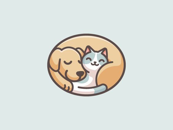 猫狗图标图案，跨越物种的创意融合