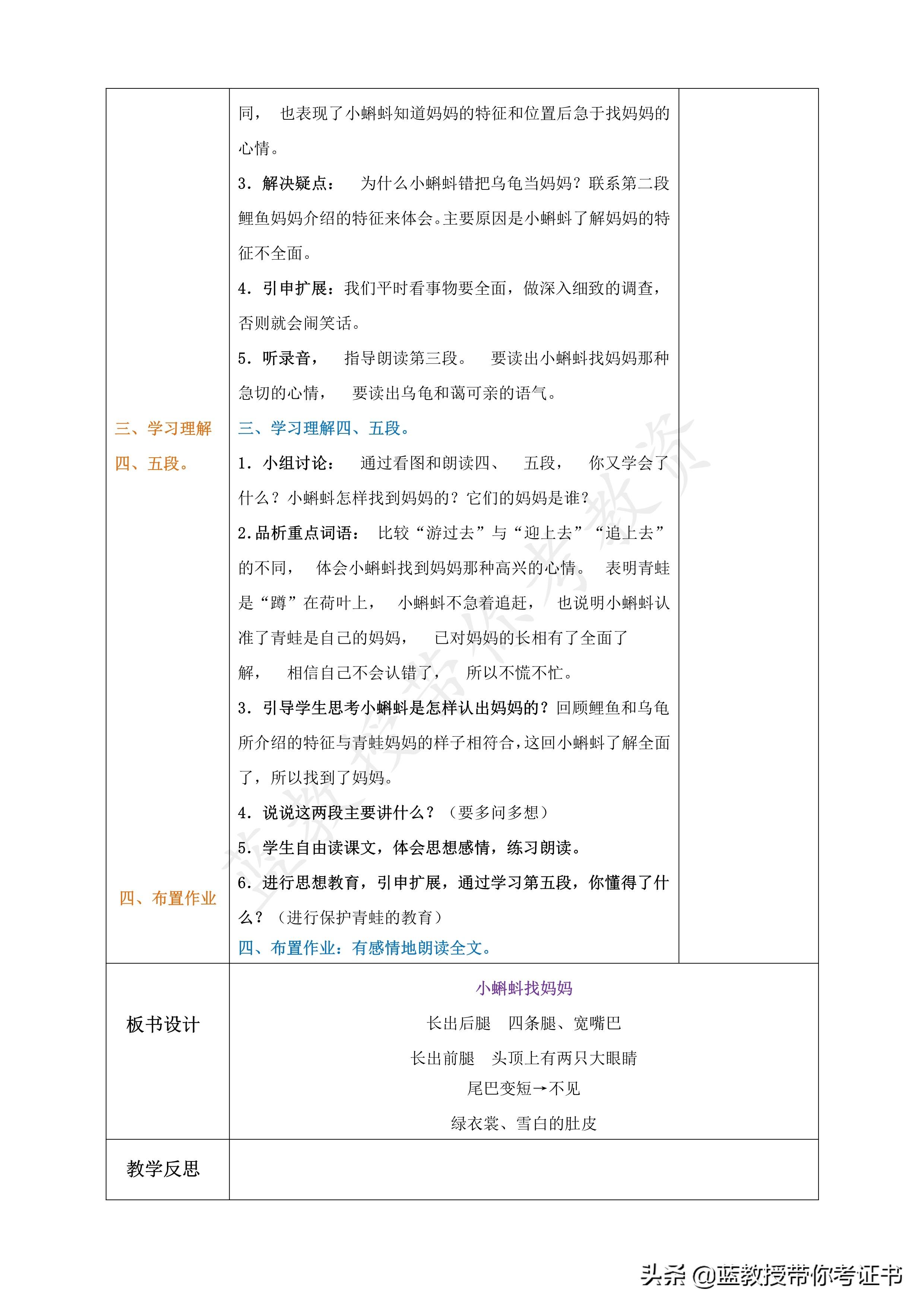 美术教案，小蝌蚪的奇妙世界